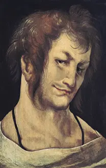 SCHAUFELEIN, Hans Leonard (1483-1539). Head of a Man (JUnglingskopf). 1511. Renaissance art. Oil on canvas. AUSTRIA. Vienna