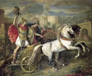 SCHMITZ Y CALVET, Jos (19th c.). Achilles with the Body of Hector. 19th c. Troyan War. Oil on canvas. SPAIN. Madrid. St. Fernando Royal Academy Museum