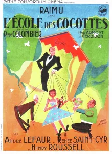 Bouquet Prints: SCHOOL FOR COQUETTES, (aka L'ECOLE DES COCOTTES), French poster, 1935