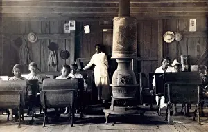 1910s Candid Prints: School in session - half of the students are not in school but out picking tobacco