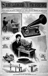 Phonograph Prints: Scientific American magazine, depicting recording devices, New York, May 16, 1896