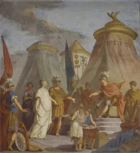 Banner Prints: Scipio giving a slave, by Pier Antonio Novelli