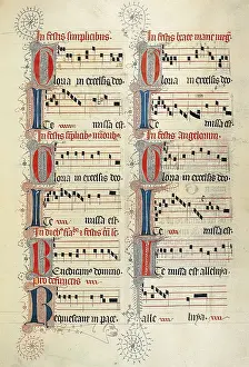 Musics Prints: Score of a medieval ecclesiastical anthem