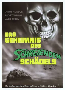 German Poster Prints: THE SCREAMING SKULL, (aka DAS GEHEIMNIS DES SCHREIENDEN SCHADELS), German poster art, 1958
