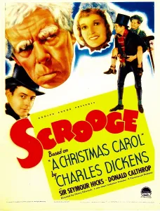 Seymour Prints: SCROOGE, second from left: Seymour Hicks on midget window card, 1935