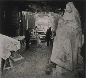 Gaudi I Cornet Prints: Sculpture workshop in the Sagrada Familia of Barcelona (1904)