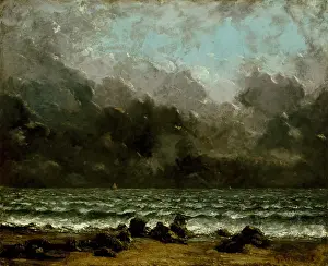 Coast Prints: THE SEA, by Gustave Courbet, 1865, French painting, oil on canvas