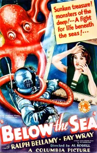 Underwater Prints: BELOW THE SEA, US poster art, Fay Wray, 1933