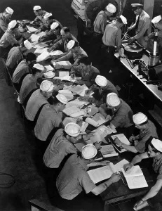 Seamen Prints: Seamen in the diesel lab at submarine training school