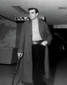 Connery Prints: SEAN CONNERY arrives for work on DARBY O'GILL AND THE LITTLE PEOPLE, 1959