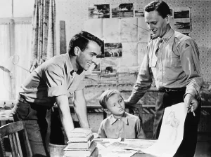 Ivan Prints: THE SEARCH, from left, Montgomery Clift, Ivan Jandl, Wendell Corey, 1948