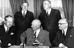 Secretary Prints: Seated L-R: British Prime Minister Harold MacMillan, U.S