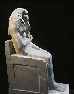 Saqqara Prints: Seated statue of King Djoser. 2611 BC