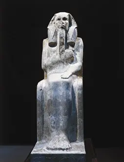 Saqqara Prints: Seated statue of King Djoser. 2611 BC