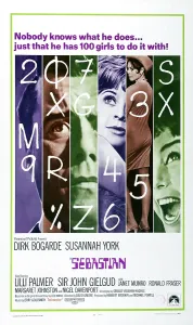 Bogarde Prints: SEBASTIAN, US poster, from left: Dirk Bogarde, Susannah York, 1968