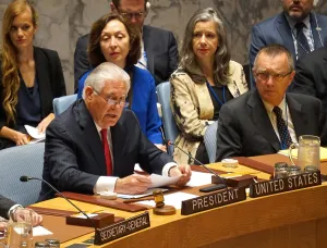 Businessman Prints: Sec. of State Rex Tillerson chairs a UN Security Council Meeting on Denuclearization of North Korea