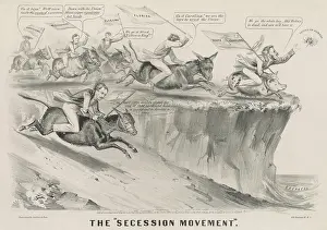 Speed Prints: THE SECESSION MOVEMENT, 1861 political cartoon by Currier and Ives
