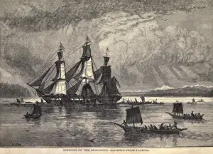 Wood Engraving Prints: Second Seminole War, 1835-1842. Sorrow of the Seminoles, banished from Florida
