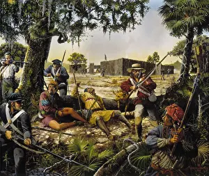 Armies Prints: Second Seminole War, 1835-1842. THE MACON VOLUNTEERS, by Jackson Walker