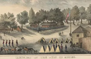 Armies Prints: Second Seminole War, 1835-42. US Army camp at Tampa Bay on the Gulf of Mexico