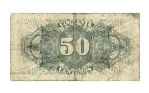 Coin Prints: Second Spanish Republic. Reverse of a 50 cents banknote (1937)