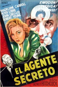 Madeleine Prints: SECRET AGENT, lower left to upper right: Alfred Hitchcock