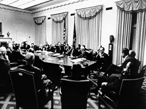 Alliances Prints: Secret White House meeting about resuming the bombing of North Vietnam. Jan 29, 1966
