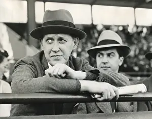 Democratic Prints: Secretary of Commerce Harry Hopkins watching a Washington-Yankee ball game