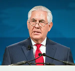 Businessman Prints: US Secretary of State Rex Tillerson speaking at the 13th Annual Grand Challenges Meeting