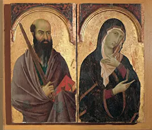 Segna di Bonaventura, Polyptych with Saints (St John the Evangelist, St Romuald, St Paul and Mary), 1298 - 1331, 14th Century, painting on wooden board, Italy, Tuscany, Siena