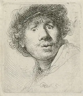 Posing Prints: Self-Portrait with Beret, by Rembrandt van Rijn