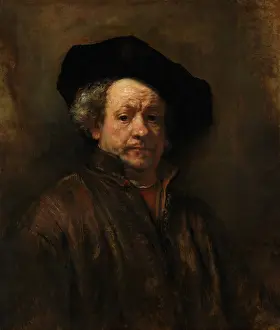 Middle Aged Prints: SELF-PORTRAIT, by Rembrandt, 1662