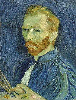 Van Gogh Prints: Self-Portrait, by Vincent van Gogh, 1889, Dutch Post-Impressionist painting, oil on canvas