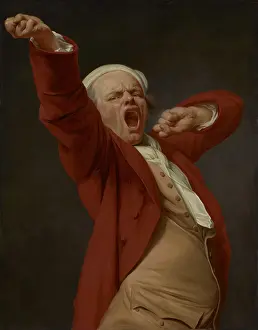 Eye Contact Prints: Self-Portrait, Yawning, by Joseph Ducreux, 1783, French painting, oil on canvas
