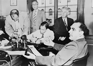 Publicity Prints: Sen. Joseph McCarthy speaking to reporters