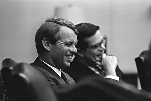 Images Dated 6th March 2012: Sen. Robert Kennedy and Ted Sorenson during a 90 minute Unity meeting with President Johnson