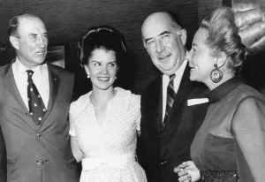 20 29 Years Old Prints: Sen. Strom Thurmond Republican South Carolina with Attorney General John and Martha Mitchell