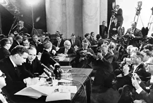 Investigations Prints: Former Senate aide Bobby Baker (2nd from left) before the Senate Rules Committee