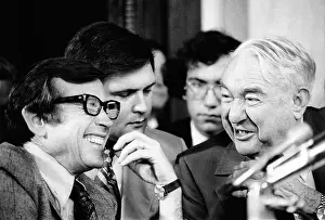 Watergate Prints: Senate Watergate Committee. Chairman Sam Ervin and Vice Chairman Howard Baker share a lighter moment