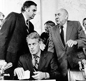Impeachment Prints: Senate Watergate Committee. Members of the committee about to start proceedings
