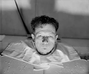 Heat Prints: Senator Allen Ellender of Louisiana in a steam bath
