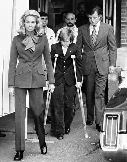 Crutches Prints: Senator Edward Kennedy, right, and his wife