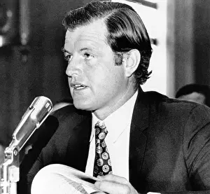 Politician Prints: Senator Edward Kennedy, testifying before Senate Finance Committee