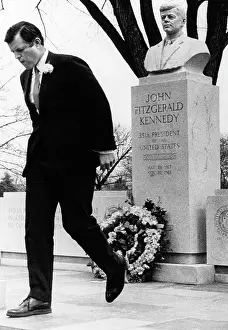 Memorial Prints: Senator Edward Kennedy, visiting brother John's memorial in Holyoke
