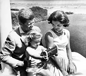 Playing Prints: Senator John F. Kennedy, Caroline Kennedy and Jacqueline Kennedy