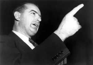 Finger Pointing Prints: Senator Joseph McCarthy, speaking, 1950s, CSU Archives