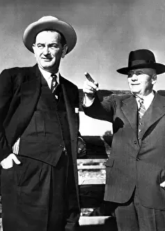 President Prints: Senator Lyndon B. Johnson and House Speaker designate Sam Rayburn on his farm in Bohnham