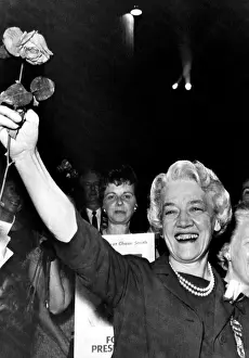 Politician Prints: Senator Margaret Chase Smith waves to the crowd after being nomiated for president in 1964