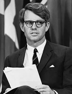 Kennedy Prints: Senator Robert F. Kennedy waits to address 14