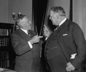 Democratic Prints: Senators Robert Wagner and David Walsh after Supreme Court decision. Apr. 12, 1937